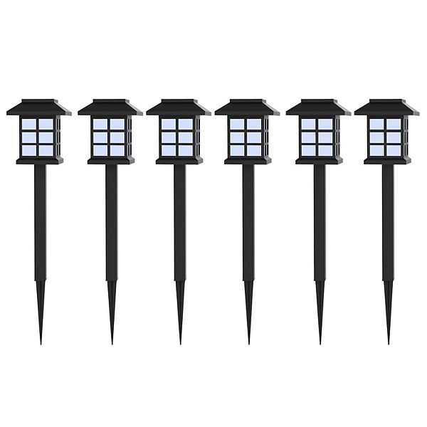 Pure Garden 6-Piece Weather-Resistant Solar Outdoor Lights Set Pure Garden