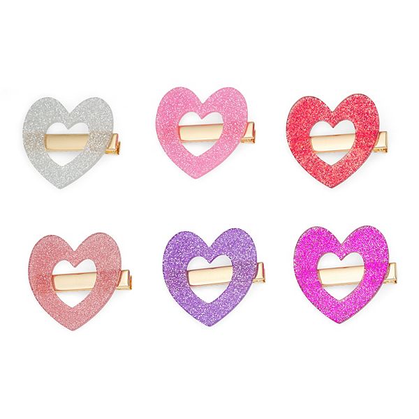 Celebrate Together™ Glitter Hearts Hairpins 6-piece Set Celebrate Together