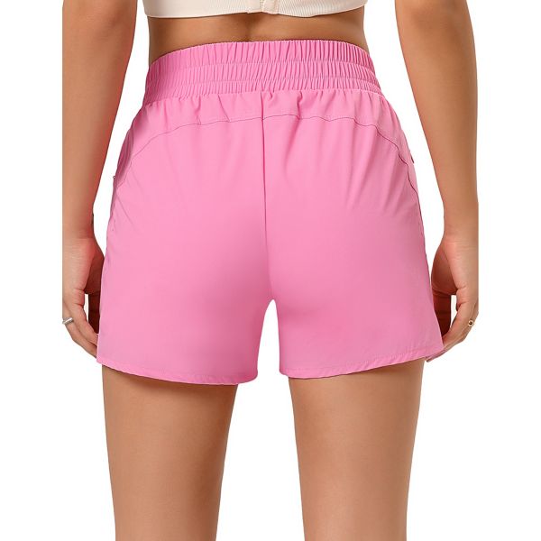 Women's Quick-dry Swim Trunks Shorts With Liner Athletic Running Cross Waist Short With Zip Pockets Missky