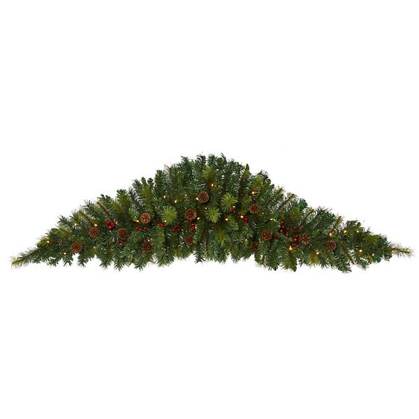 nearly natural LED Artificial Christmas Swag Wall Decor Nearly Natural