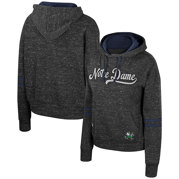 Women's Colosseum  Charcoal Notre Dame Fighting Irish Catherine Speckle Pullover Hoodie Colosseum