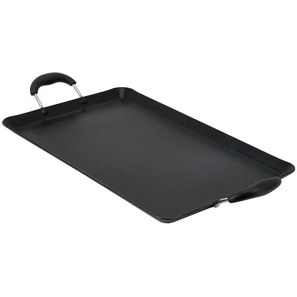 Clairborne 19 x 11.6 Inch Nonstick Double Burner Rectangular Griddle Pan in Charcoal Gray Oster Cocina