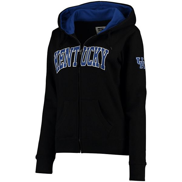 Women's Colosseum Black Kentucky Wildcats Arched Name Full-Zip Hoodie Colosseum