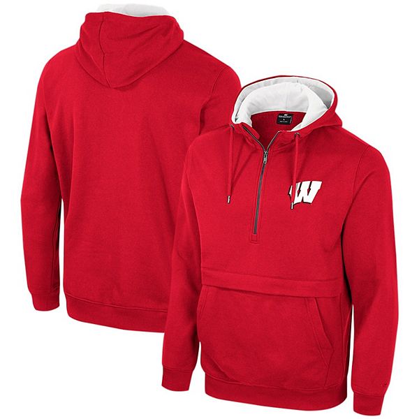 Men's Colosseum Red Wisconsin Badgers Half-Zip Hoodie Colosseum