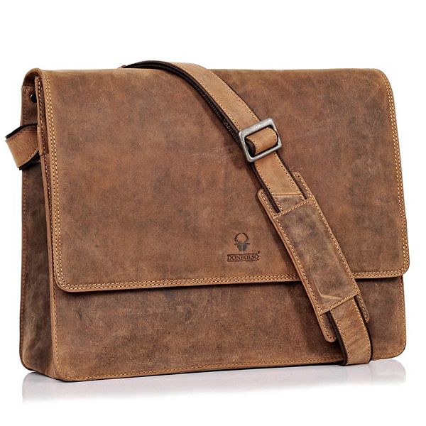 Leather Messenger Bag for Laptop and Documents Donbolso