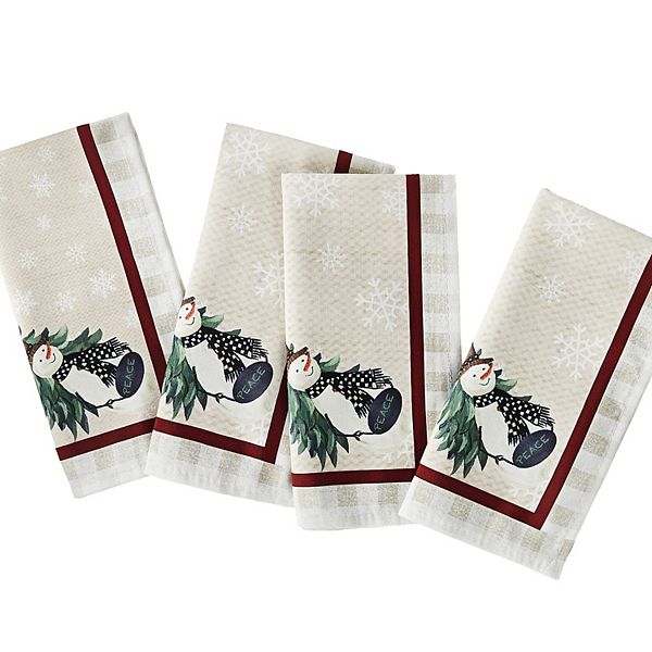 Avanti Country Snowman 4-Pack Dinner Napkins Set Avanti