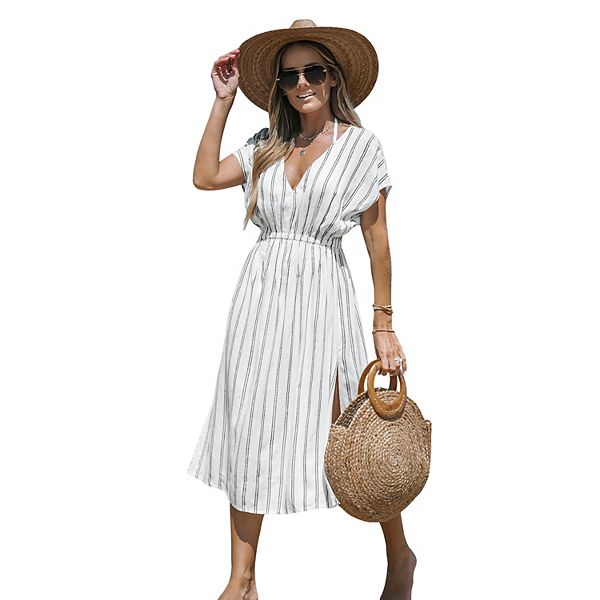 Women's CUPSHE Striped Midi Cover-Up Dress Cupshe