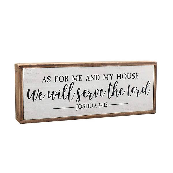 Parisloft Serve The Lord Wood Rustic Wall Sign, Christian Decor, Bible Verse Sign Parisloft