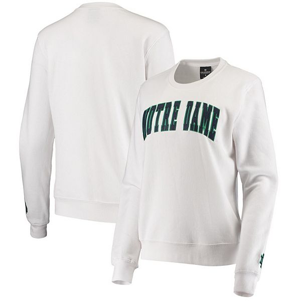 Women's Colosseum White Notre Dame Fighting Irish Campanile Pullover Sweatshirt Colosseum