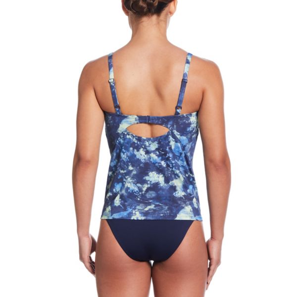 Women's Nike Floral Tie Dye V-Neck Tankini Swim Top Nike