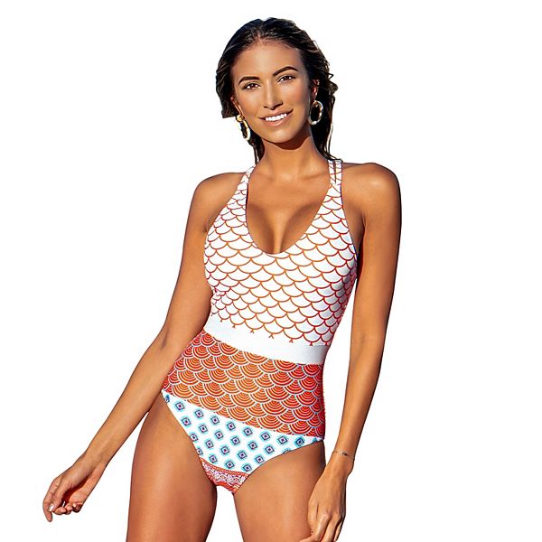 Women's CUPSHE Scoop Double Straps One-Piece Swim Suit Cupshe