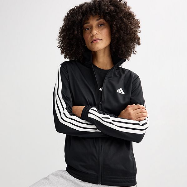 Женская спортивная куртка adidas Tricot 3-Stripes с застёжкой на молнии и двумя карманами Adidas