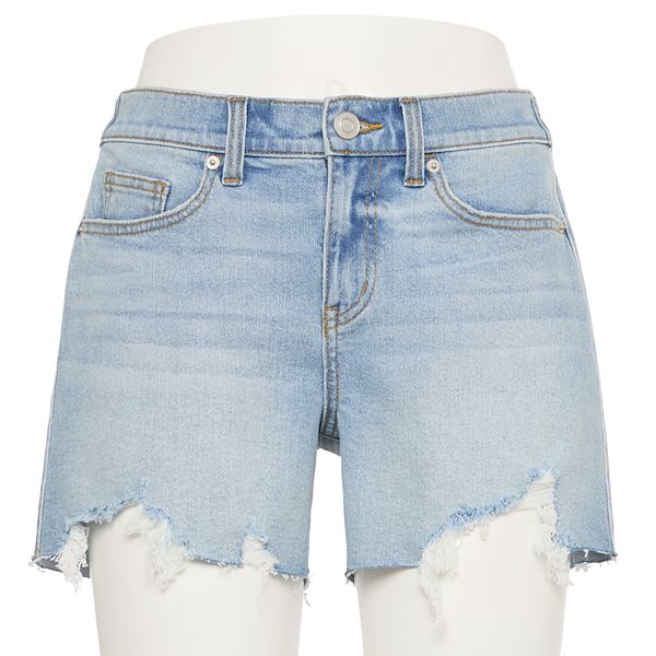 Juniors' Project Indigo Back Elastic Waist Distressed Shorts Project Indigo