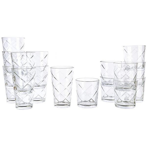 16 Piece Glassware Drinkware Set Gibson Home