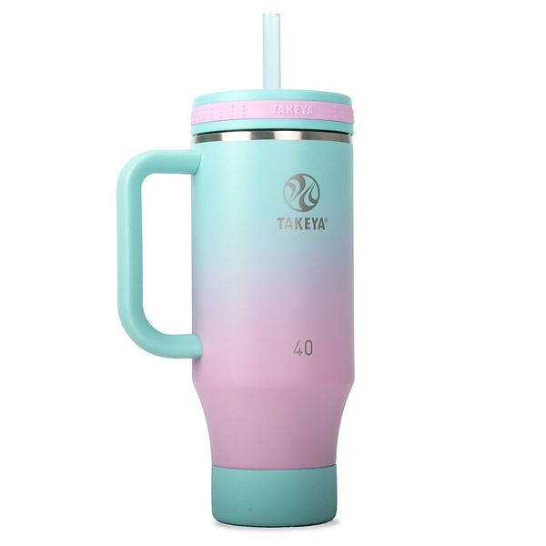 Takeya Ombre Dream 40 oz. Stainless Steel Tumbler with Lid & Two Straws Takeya