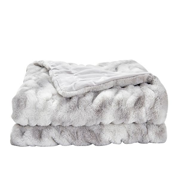 Cozy Soft Faux Fur Reversible Throw Blanket Madelinen