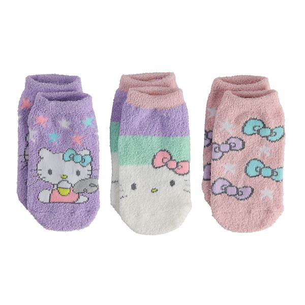 Girls 4-16 Sanrio Hello Kitty 3-Pack Cozy No-Show Socks Licensed Character