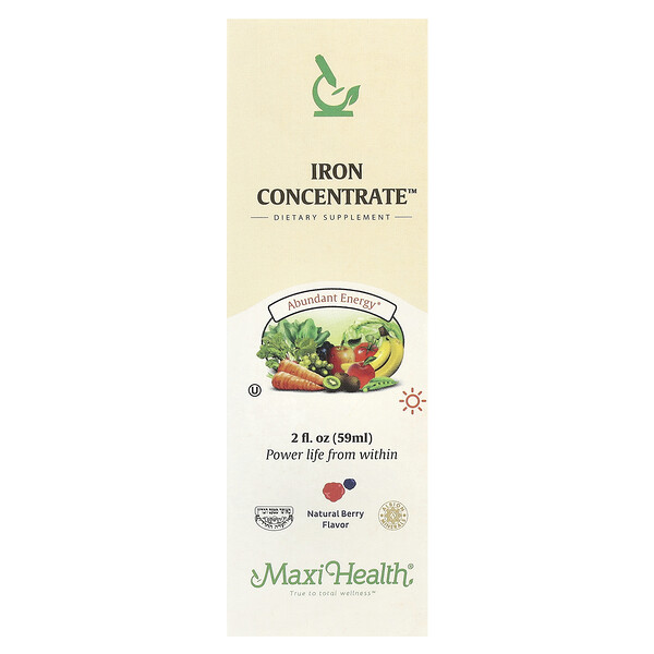 Iron Concentrate™, Natural Berry , 2 fl oz (59 ml) Maxi Health