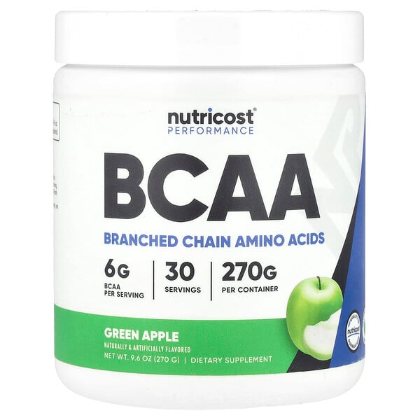 Performance, BCAA, Green Apple , 9.6 oz (270 g) Nutricost