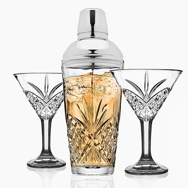 Godinger Silver Dublin Crystal 3-pc. Martini & Shaker Set Godinger Silver