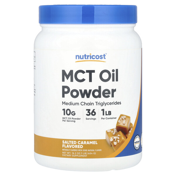 MCT Oil Powder, Salted Caramel , 1 lb (454 g) Nutricost