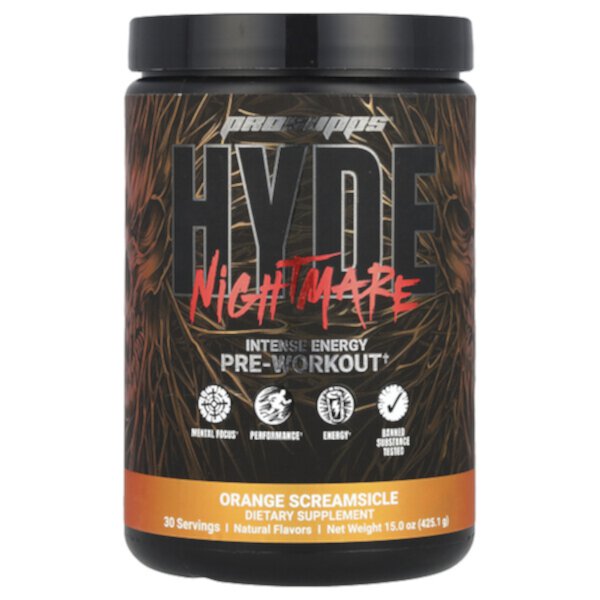 HYDE® Nightmare, Intense Energy Pre-Workout, Orange Screamsicle, 15 oz (425.1 g) ProSupps