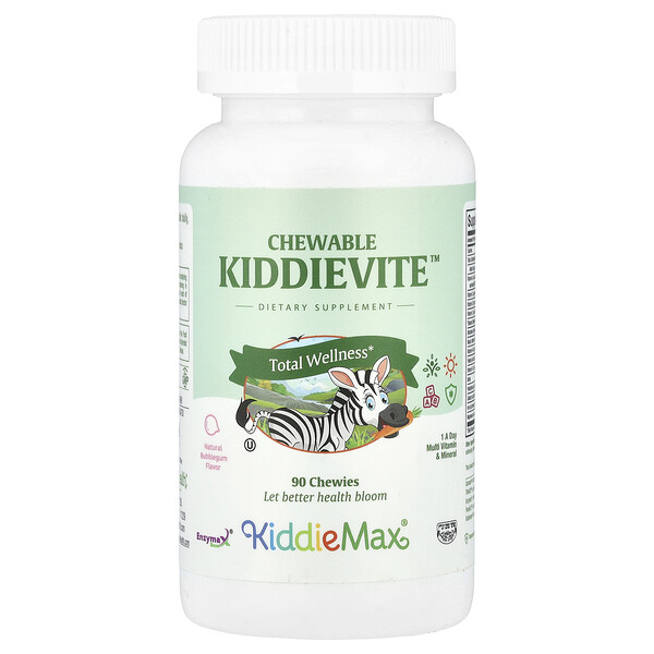 KiddieMax® Жевательные витамины Kiddievite™ со вкусом натуральной жевательной резинки, 90 штук Maxi Health