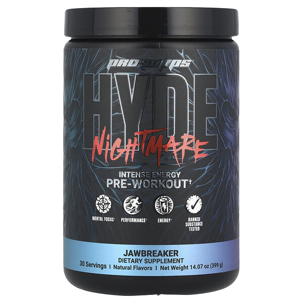 HYDE® Nightmare, предтренировочная формула с интенсивной энергией, 300 мг кофеина, 399 г ProSupps