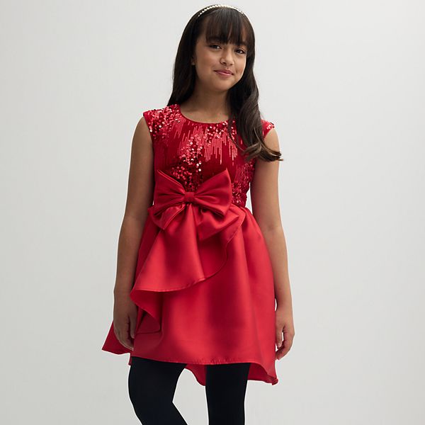 Girls 7-16 Bonnie Jean Sequin Velvet Mikado Dress Bonnie Jean