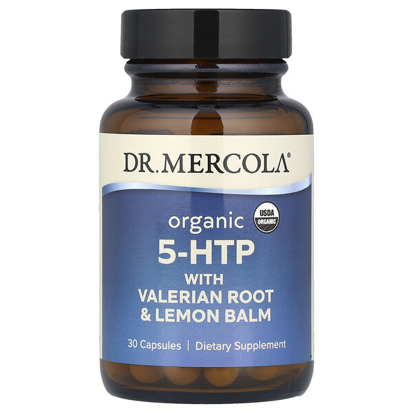 Organic 5-HTP With Valerian Root & Lemon Balm, 30 Capsules Dr. Mercola