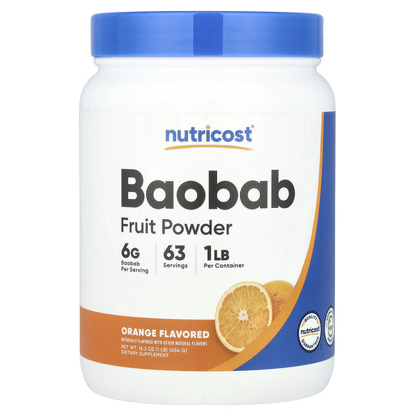 Baobab Fruit Powder, Orange, 1 lb (454 g) Nutricost