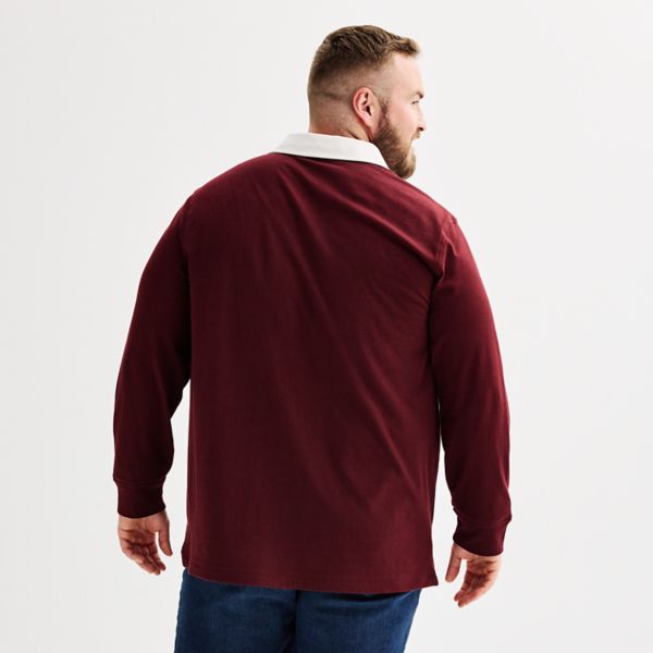 Big & Tall Sonoma Goods For Life® Long Sleeve Rugby Polo Sonoma