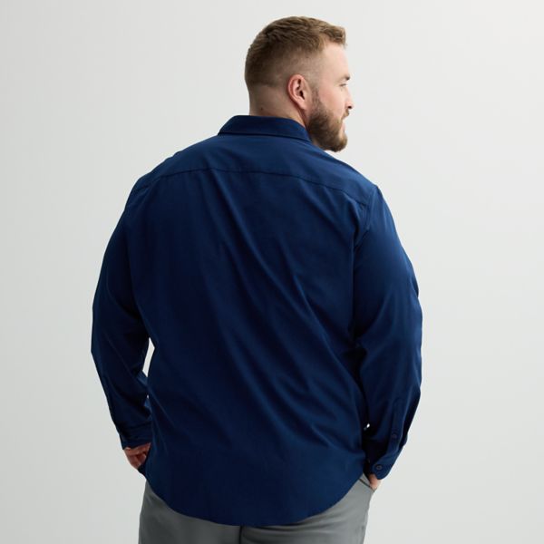 Big & Tall FLX Performance Untucked-Fit Long Sleeve Button Down Shirt Flx