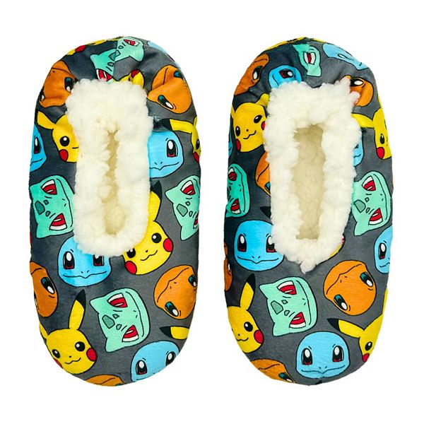 Boys Pokemon Classic Starters Fuzzy Babba Slipper Socks Licensed Character