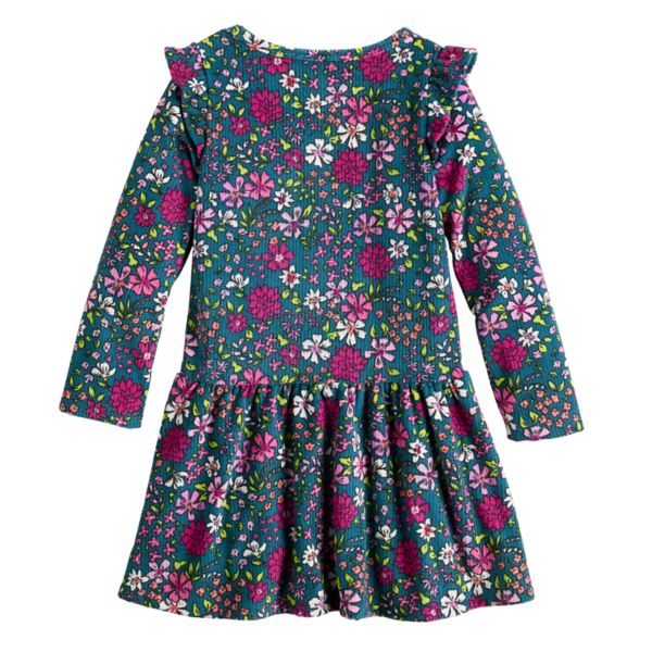 Girls 4-12 Jumping Beans® Drop Waist Ribbed Velour Dress Jumping Beans