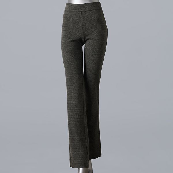 Women's Simply Vera Vera Wang Mid Rise Pull-On Ponte Bootcut Pants Simply Vera Vera Wang