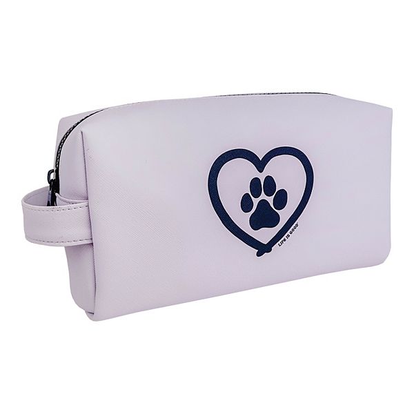 Life Is Good Paw Print Cosmetic Bag Square Life is Good