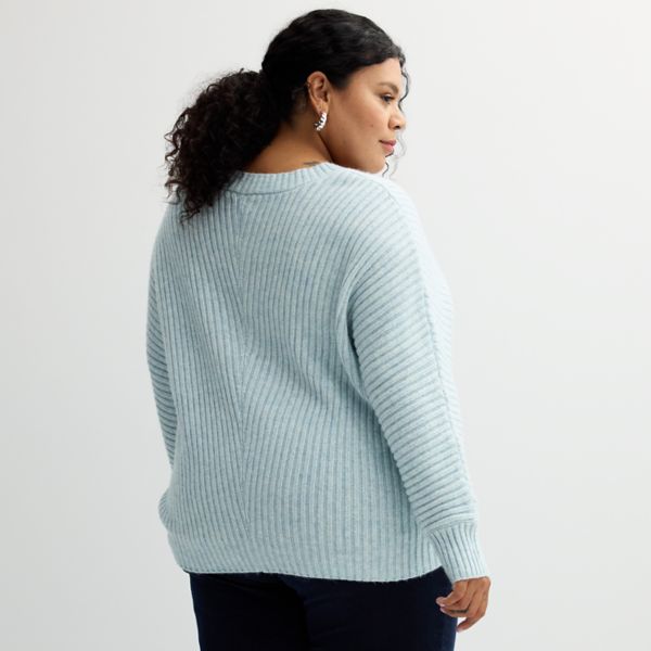 Plus Size Sonoma Goods For Life® Dolman Sleeve V-Neck Sweater Sonoma