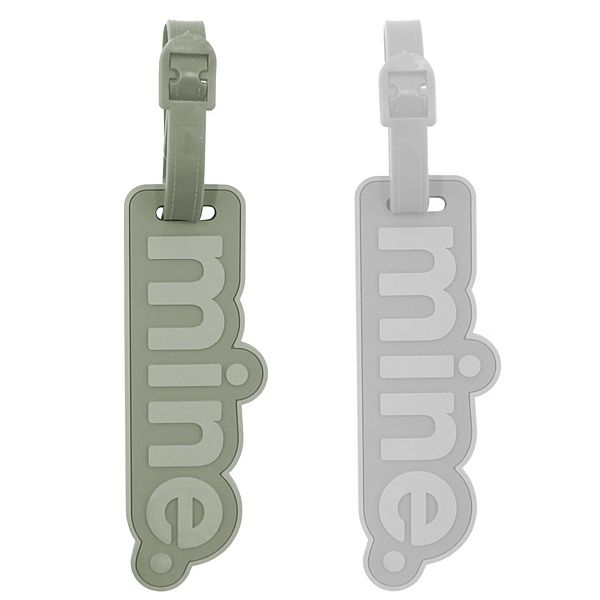 MYTAGALONGS Jumbo Rubber Luggage Tags "Mine" 2-Piece Set Mytagalongs