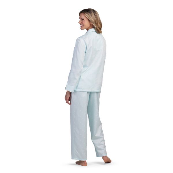 Women's Miss Elaine Essentials Brushed Back Satin Pajama Top & Pajama Bottoms Set Miss Elaine