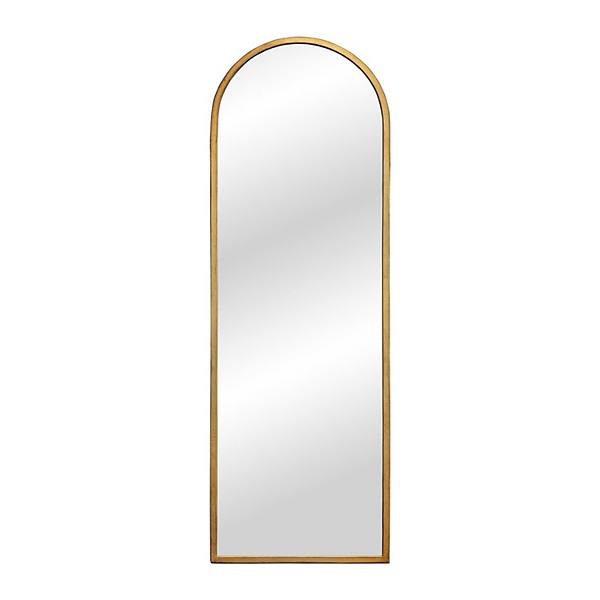 Parisloft  Arched Metal Wall Mirror for Bedroom, Living Room, Antique Gold, 47.625" H Parisloft