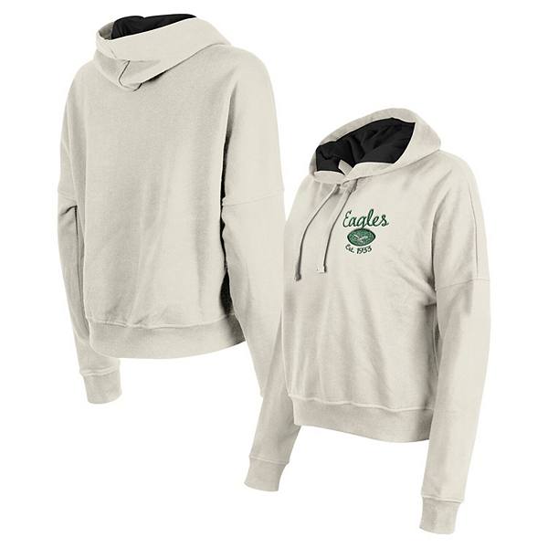 Women's New Era Cream Philadelphia Eagles 3rd Down Historic Pullover Hoodie New Era