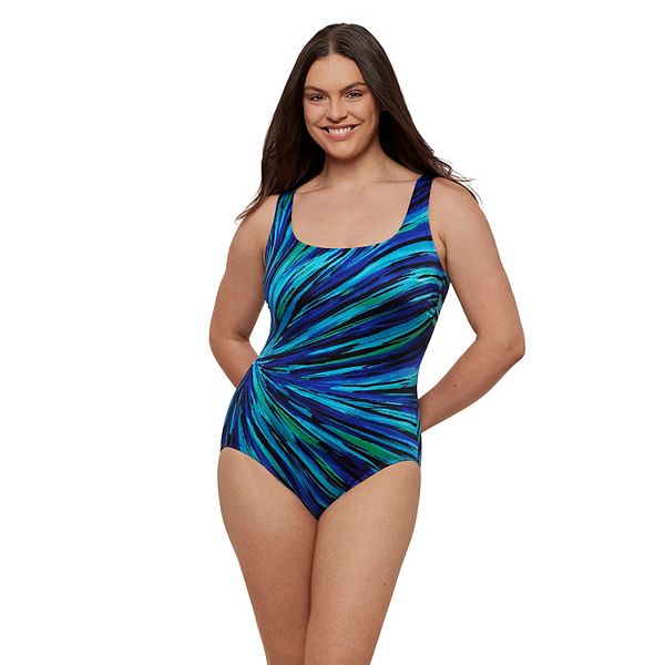 Women's Great Lengths Meridian Panel Scoopneck One-Piece Swim Suit Great Lengths