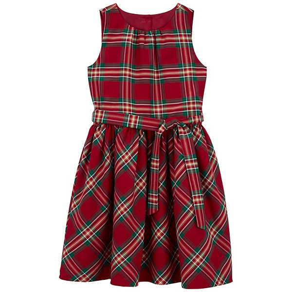 Girls 4-14 Carter's Plaid Sateen Holiday Dress Carter's