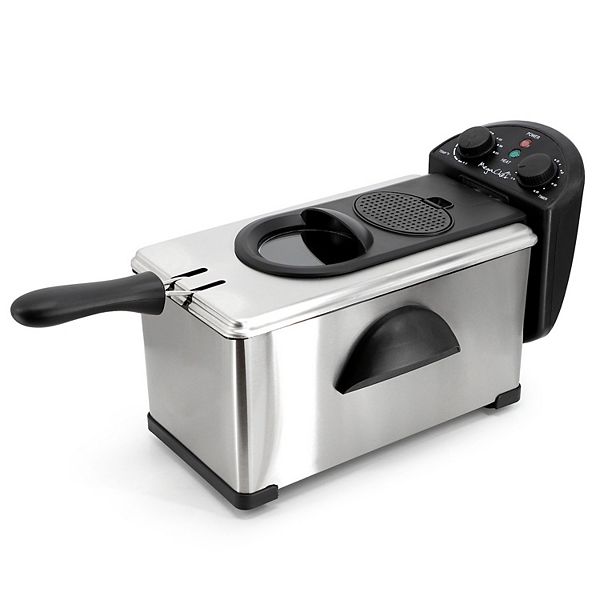 MegaChef 3.17-qt. Stainless Steel Electric Deep Fryer with Timer MegaChef