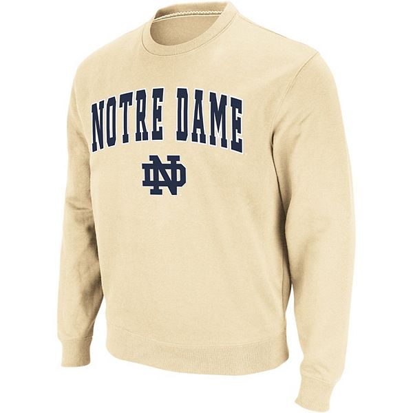 Men's Colosseum Gold Notre Dame Fighting Irish Arch & Logo Crew Neck Sweatshirt Colosseum