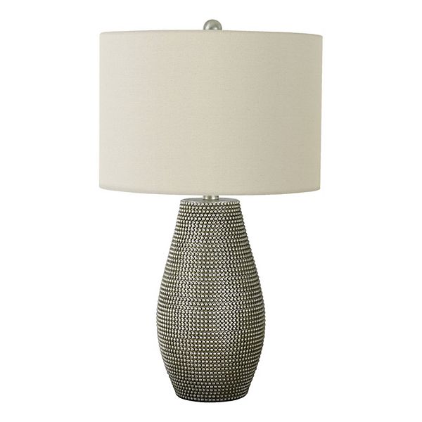 Monarch Contemporary 24" Table Lamp, Black or Resin Base, Ivory Shade Monarch