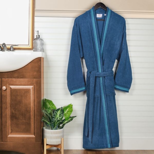 Superior Turkish Cotton Terry Lounge Embroidered All-Season Bathrobe Superior