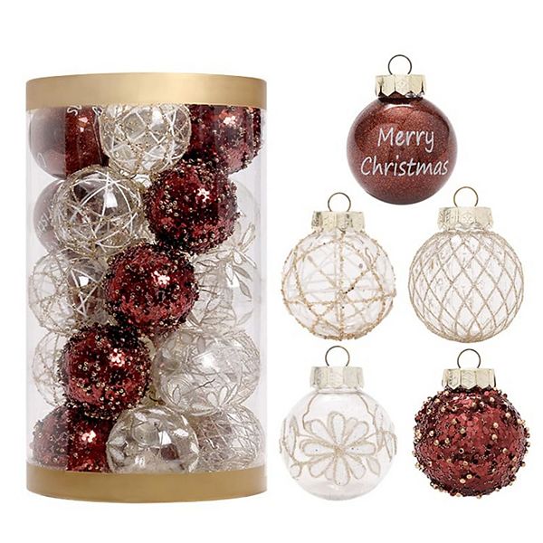 25Pcs Christmas Balls Ornaments for Tree Decor, Christmas Tree Decorations Hanging Baubles Garvee