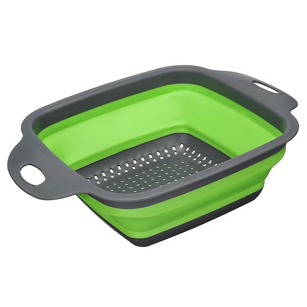 Collapsible Colander, Silicone Square Strainer with Handle Space Saving Suitable for Pasta Unique Bargains